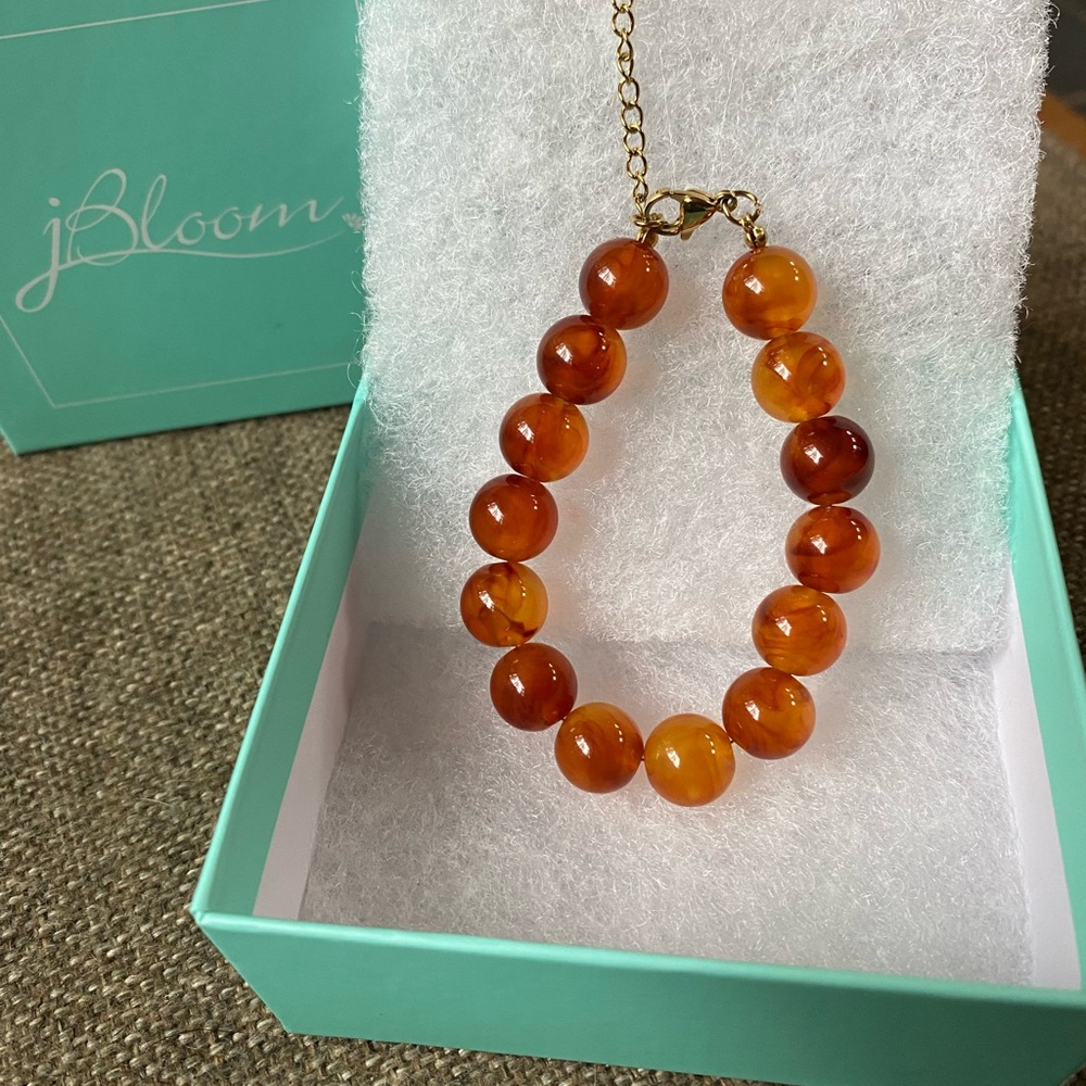 bloom Orange Beaded Bracelet